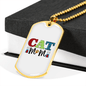 Design Cat Mom Necklace Stainless Steel or 18k Gold Dog Tag 24" Chain-Express Your Love Gifts