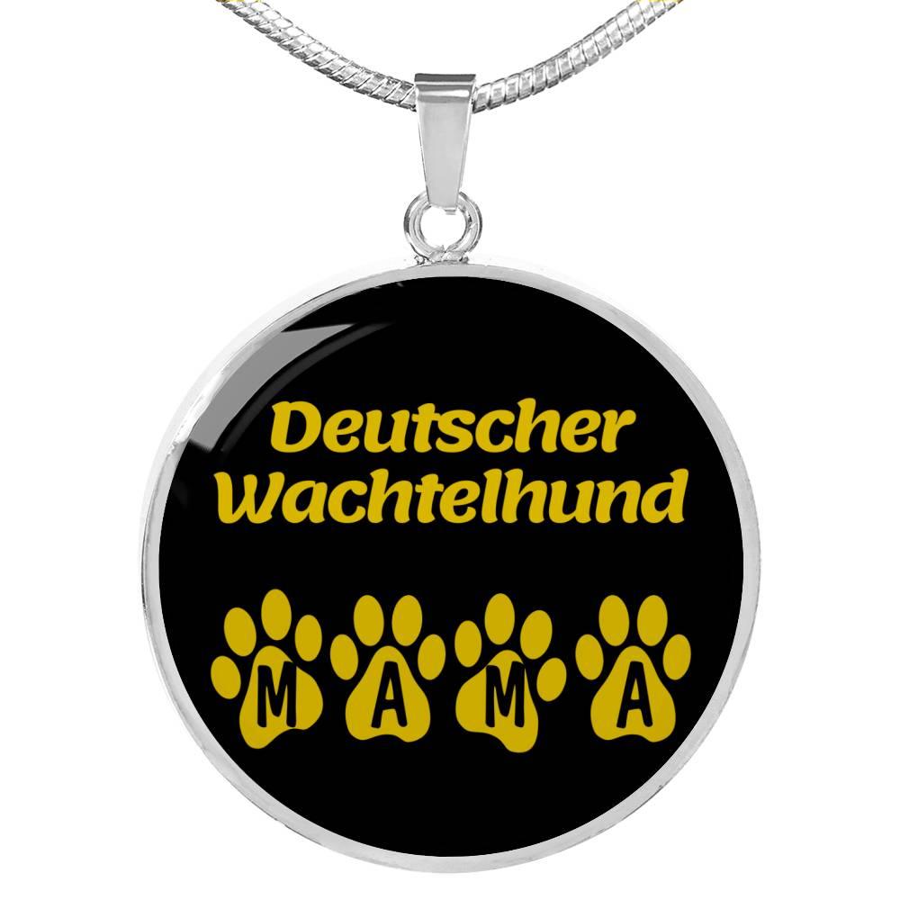 Deutscher Wachtelhund Mama Circle Necklace Stainless Steel or 18k Gold 18-22" Dog Owner Lover-Express Your Love Gifts