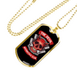 Devil Motorcycle Club Biker Necklace Stainless Steel or 18k Gold Dog Tag 24"-Express Your Love Gifts