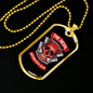 Devil Motorcycle Club Biker Necklace Stainless Steel or 18k Gold Dog Tag 24"-Express Your Love Gifts
