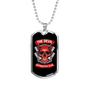 Devil Motorcycle Club Biker Necklace Stainless Steel or 18k Gold Dog Tag 24"-Express Your Love Gifts