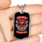 Devil Motorcycle Club Biker Necklace Stainless Steel or 18k Gold Dog Tag 24"-Express Your Love Gifts