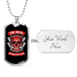 Devil Motorcycle Club Biker Necklace Stainless Steel or 18k Gold Dog Tag 24"-Express Your Love Gifts