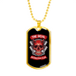 Devil Motorcycle Club Biker Necklace Stainless Steel or 18k Gold Dog Tag 24"-Express Your Love Gifts