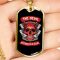 Devil Motorcycle Club Biker Necklace Stainless Steel or 18k Gold Dog Tag 24"-Express Your Love Gifts