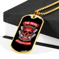 Devil Motorcycle Club Biker Necklace Stainless Steel or 18k Gold Dog Tag 24"-Express Your Love Gifts