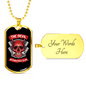 Devil Motorcycle Club Biker Necklace Stainless Steel or 18k Gold Dog Tag 24"-Express Your Love Gifts