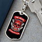 Devil Motorcycle Club Keychain Stainless Steel or 18k Gold Dog Tag Keyring-Express Your Love Gifts