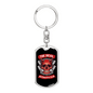 Devil Motorcycle Club Keychain Stainless Steel or 18k Gold Dog Tag Keyring-Express Your Love Gifts