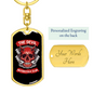 Devil Motorcycle Club Keychain Stainless Steel or 18k Gold Dog Tag Keyring-Express Your Love Gifts