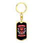 Devil Motorcycle Club Keychain Stainless Steel or 18k Gold Dog Tag Keyring-Express Your Love Gifts