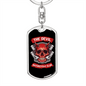 Devil Motorcycle Club Keychain Stainless Steel or 18k Gold Dog Tag Keyring-Express Your Love Gifts