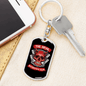 Devil Motorcycle Club Keychain Stainless Steel or 18k Gold Dog Tag Keyring-Express Your Love Gifts