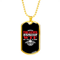 Devil Shoulder Trucker Dog Tag Stainless Steel or 18k Gold 24" Chain-Express Your Love Gifts