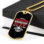 Devil Shoulder Trucker Dog Tag Stainless Steel or 18k Gold 24" Chain-Express Your Love Gifts