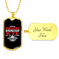 Devil Shoulder Trucker Dog Tag Stainless Steel or 18k Gold 24" Chain-Express Your Love Gifts