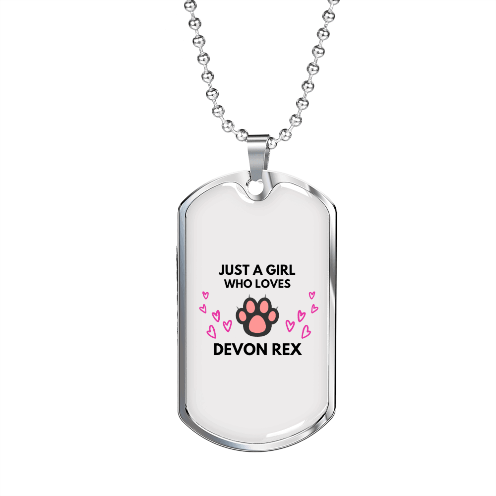 Devon Rex Cat Love Necklace Stainless Steel or 18k Gold Dog Tag 24-Express Your Love Gifts