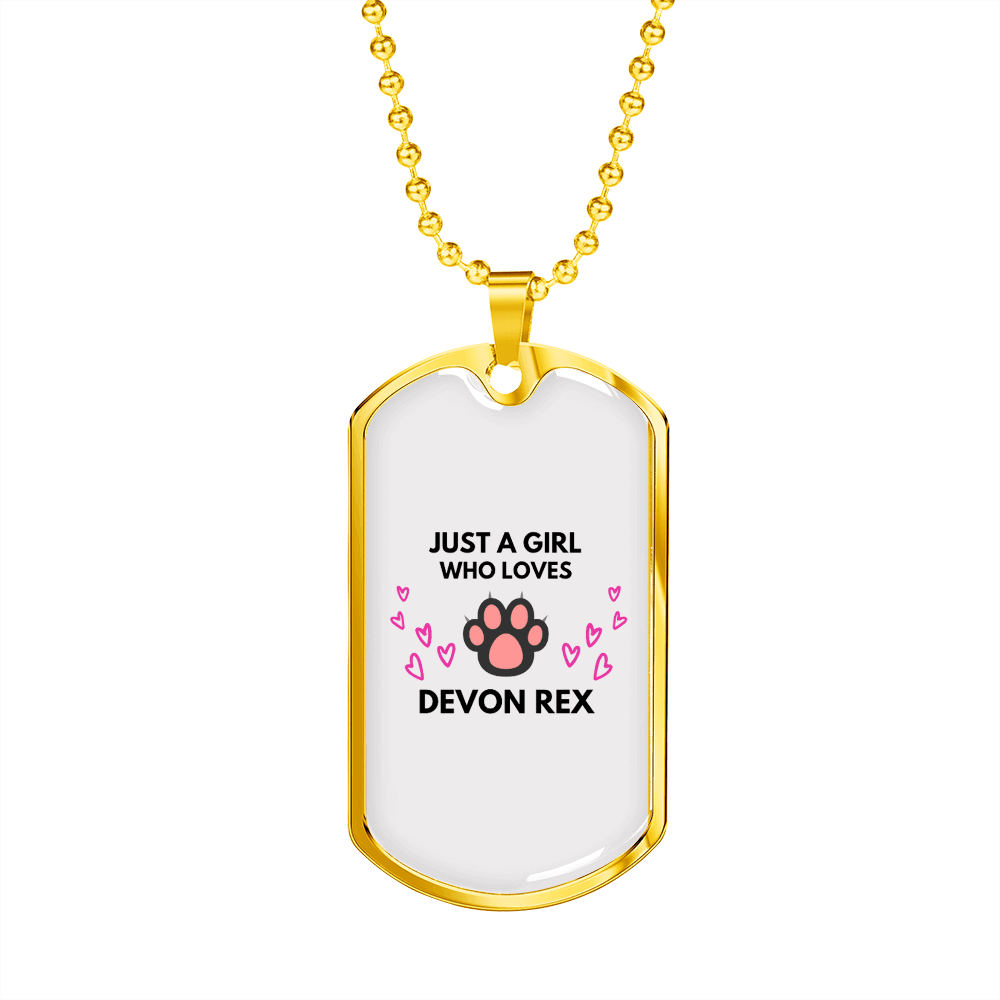 Devon Rex Cat Love Necklace Stainless Steel or 18k Gold Dog Tag 24-Express Your Love Gifts