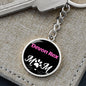 Devon Rex Cat Mom Keychain Stainless Steel or 18k Gold Circle Pendant-Express Your Love Gifts