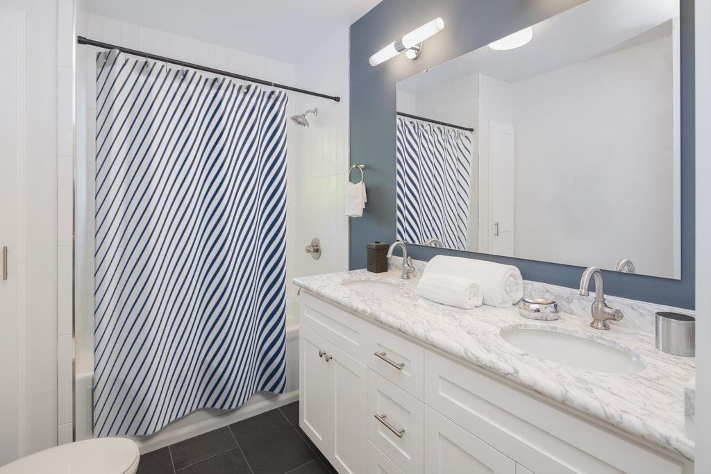 Diagonal Lines Vector Stylish Design 71" x 74" Elegant Waterproof Shower Curtain for a Spa-like Bathroom Paradise Exceptional Craftsmanship-Express Your Love Gifts