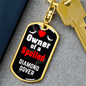 Diamond Dover Bird Keychain Stainless Steel or 18k Gold Dog Tag Keyring-Express Your Love Gifts
