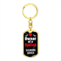 Diamond Dover Bird Keychain Stainless Steel or 18k Gold Dog Tag Keyring-Express Your Love Gifts