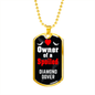 Diamond Dover Bird Necklace Stainless Steel or 18k Gold Dog Tag 24" Chain-Express Your Love Gifts