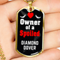 Diamond Dover Bird Necklace Stainless Steel or 18k Gold Dog Tag 24" Chain-Express Your Love Gifts