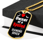 Diamond Dover Bird Necklace Stainless Steel or 18k Gold Dog Tag 24" Chain-Express Your Love Gifts