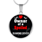 Diamond Dover Bird Owner Necklace Circle Pendant Stainless Steel or 18k Gold 18-22"-Express Your Love Gifts