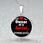 Diamond Dover Bird Owner Necklace Circle Pendant Stainless Steel or 18k Gold 18-22"-Express Your Love Gifts