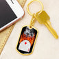 Diamond On Fire Keychain Dog Tag Stainless Steel or 18k Gold-Express Your Love Gifts