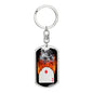 Diamond On Fire Keychain Dog Tag Stainless Steel or 18k Gold-Express Your Love Gifts