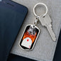 Diamond On Fire Keychain Dog Tag Stainless Steel or 18k Gold-Express Your Love Gifts