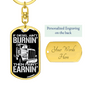 Diesel Ain'T Burnin' Stainless Steel or 18k Gold Dog Tag Swivel Trucker Keychain-Express Your Love Gifts