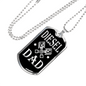 Diesel Dad Dog Tag Stainless Steel or 18k Gold 24" Chain-Express Your Love Gifts