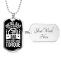 Diesel Dad Like a Normal Dad Dog Tag Stainless Steel or 18k Gold 24" Chain-Express Your Love Gifts