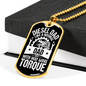 Diesel Dad Like a Normal Dad Dog Tag Stainless Steel or 18k Gold 24" Chain-Express Your Love Gifts