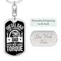 Diesel Dad Like a Normal Dad Swivel Keychain Dog Tag Stainless Steel or 18k Gold-Express Your Love Gifts