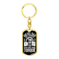 Diesel Dad Like a Normal Dad Swivel Keychain Dog Tag Stainless Steel or 18k Gold-Express Your Love Gifts