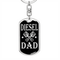 Diesel Dad Swivel Keychain Dog Tag Stainless Steel or 18k Gold-Express Your Love Gifts