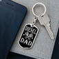Diesel Dad Swivel Keychain Dog Tag Stainless Steel or 18k Gold-Express Your Love Gifts
