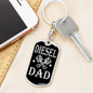 Diesel Dad Swivel Keychain Dog Tag Stainless Steel or 18k Gold-Express Your Love Gifts