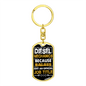 Diesel Mechanic Swivel Keychain Dog Tag Stainless Steel or 18k Gold-Express Your Love Gifts