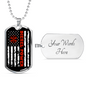 Diesel Power Distressed Dog Tag Stainless Steel or 18k Gold 24" Chain-Express Your Love Gifts