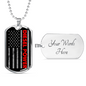 Diesel Power Distressed Stars Dog Tag Stainless Steel or 18k Gold 24" Chain-Express Your Love Gifts