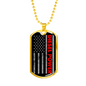 Diesel Power Distressed Stars Dog Tag Stainless Steel or 18k Gold 24" Chain-Express Your Love Gifts