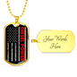 Diesel Power Distressed Stars Dog Tag Stainless Steel or 18k Gold 24" Chain-Express Your Love Gifts