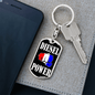 Diesel Power Fist Swivel Keychain Dog Tag Stainless Steel or 18k Gold-Express Your Love Gifts