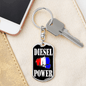 Diesel Power Fist Swivel Keychain Dog Tag Stainless Steel or 18k Gold-Express Your Love Gifts